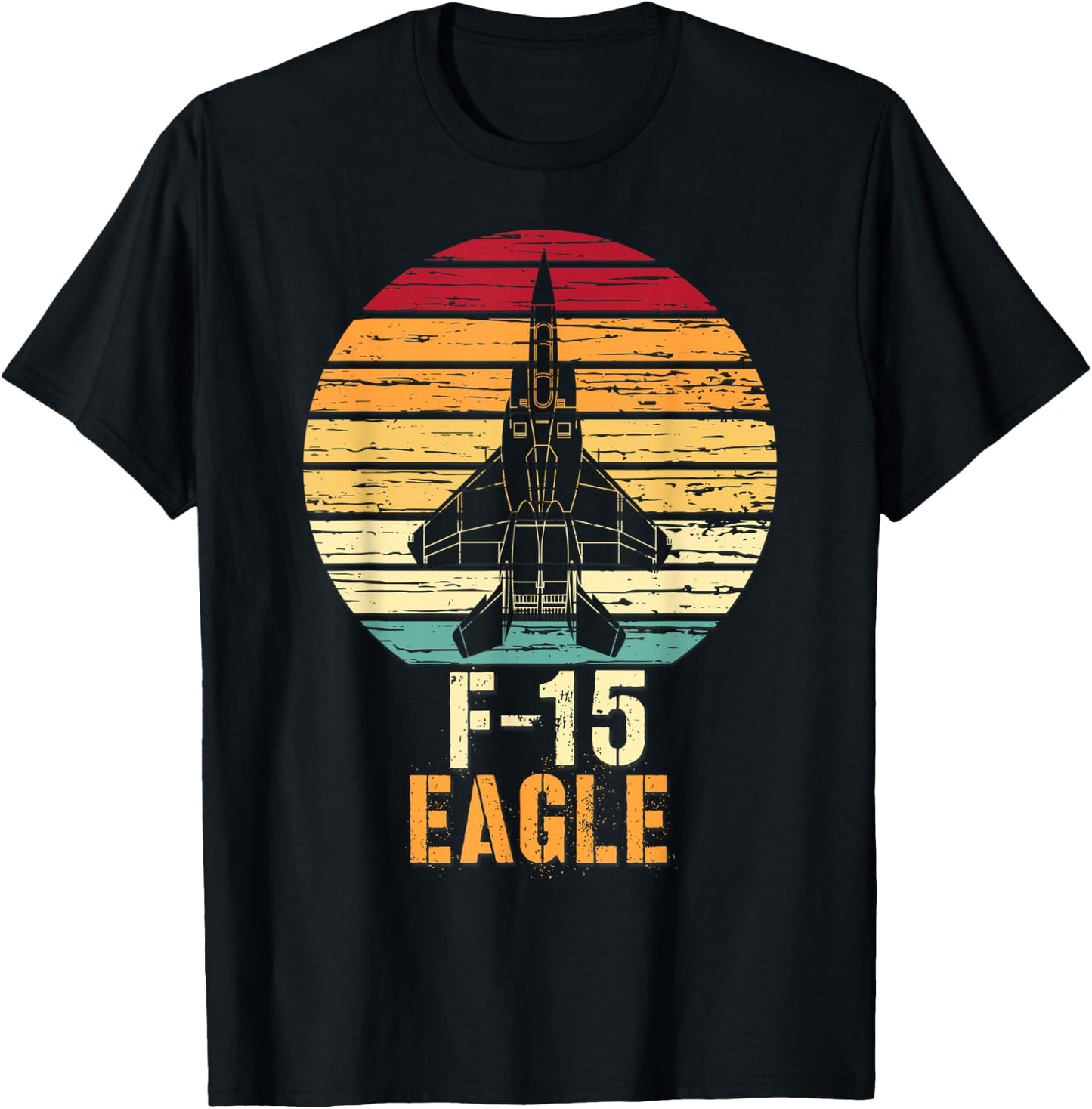 Vintage F-15 Eagle Fighter Jet Aviation Shirt T-Shirt - T-Shirt | Black