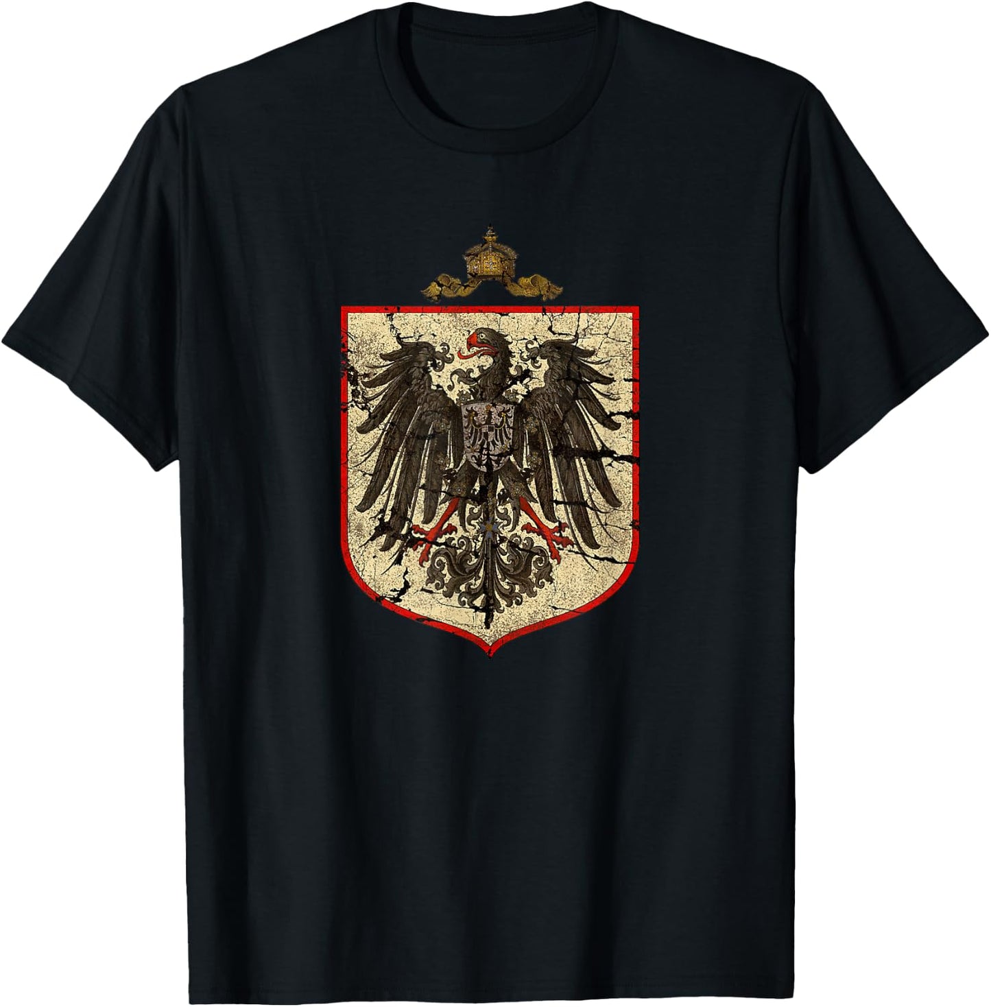 ArtisticFlags German Imperial Eagle Distressed Modern Black Short Sleeve Women's Small T-Shirt - T-Shirt | Black