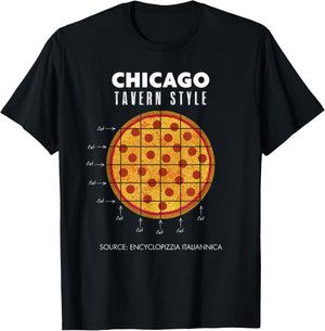 Regional Pepperoni Pizza Chicago Tavern Style T-Shirt - T-Shirt | Black