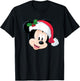 Disney Mickey Mouse in Santa Hat Holiday T-Shirt - T-Shirt | Black