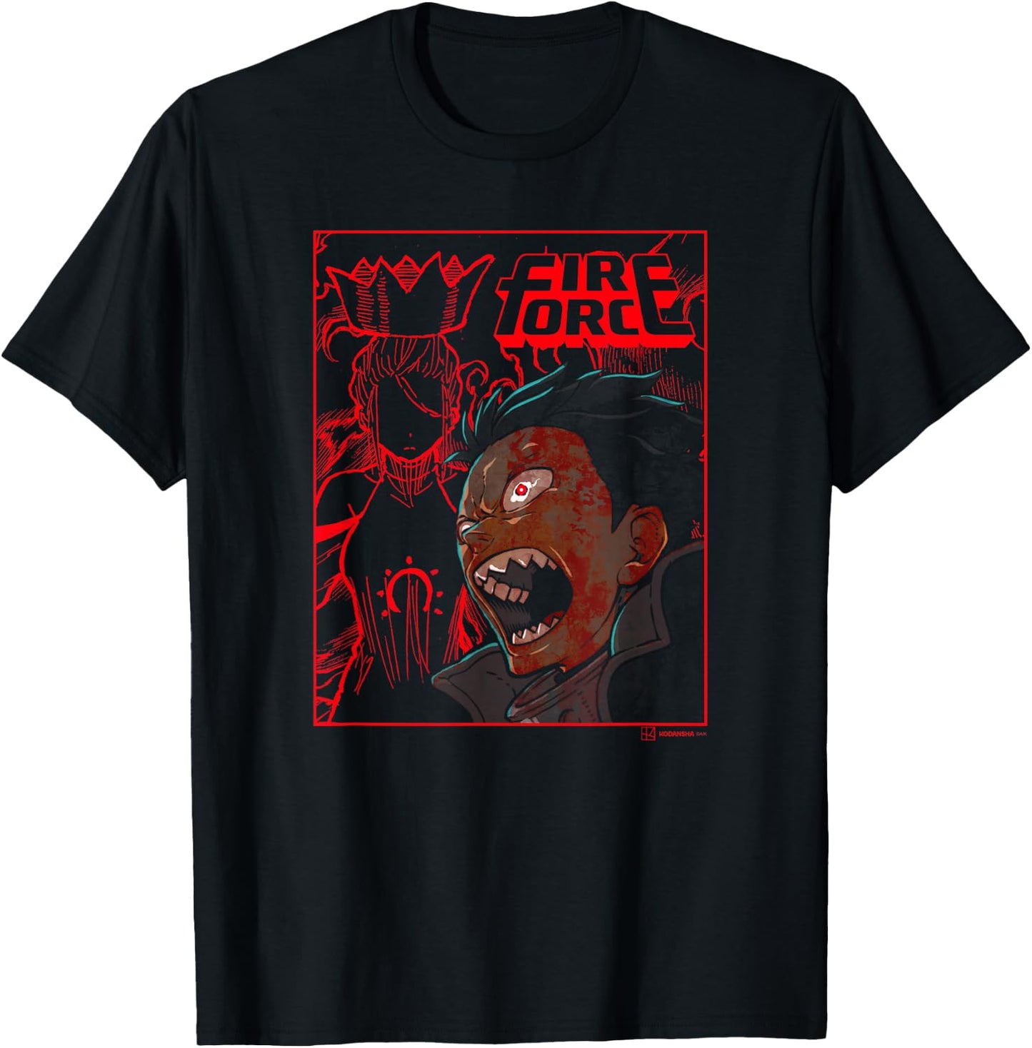 Fire Force Shock Shinra Haumea Silhouette T-Shirt - T-Shirt | Black