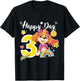 Official Paw Patrol Skye Happy Day Birthday Age 3 T-Shirt - T-Shirt | Black