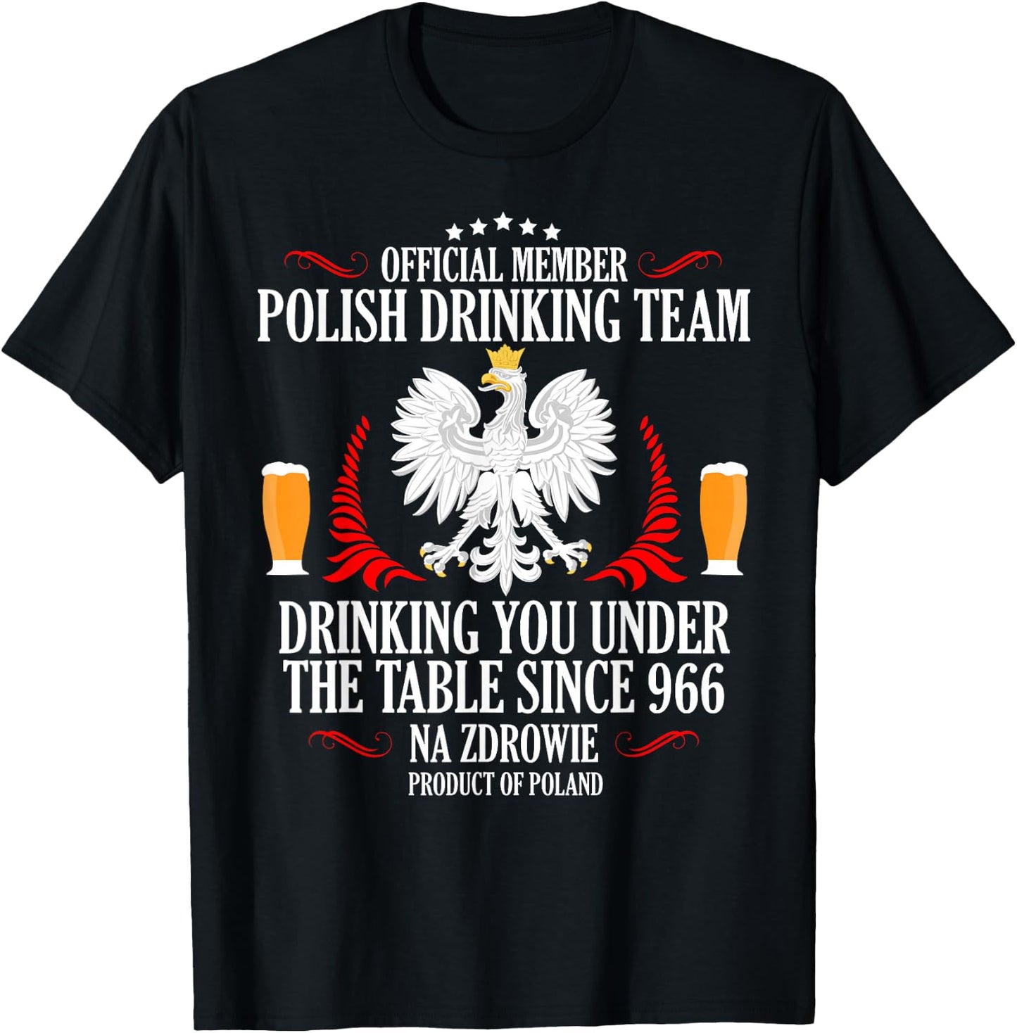 Polish Drinking Team, Polish Beer, Polish Wodka, Na Zdrowie T-Shirt - T-Shirt | Black
