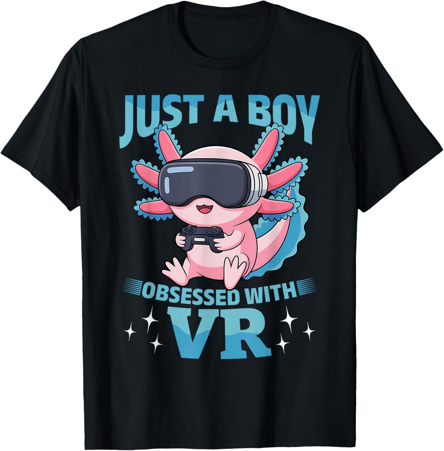 Gaming Axolotl VR Gamer T-Shirt - T-Shirt | Black