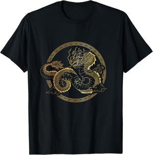 Martial Arts Shirts - Chinese Tai Chi Dragon T-Shirt - T-Shirt | Black