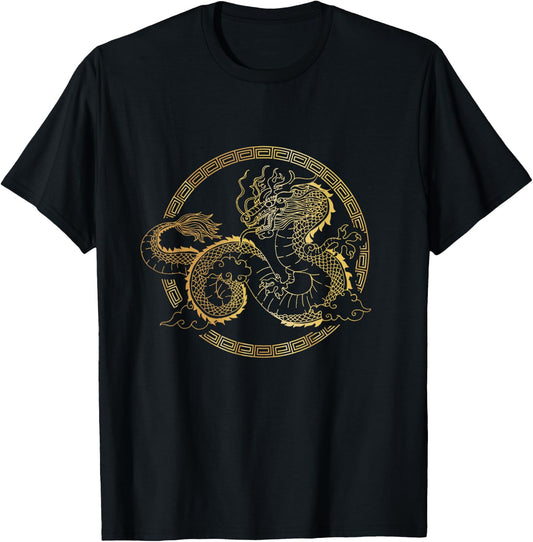 Martial Arts Shirts - Chinese Tai Chi Dragon T-Shirt - T-Shirt | Black