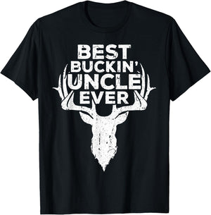Best Buckin' Uncle Ever Shirt Men Hunting Fathers Day T-Shirt - T-Shirt | Black