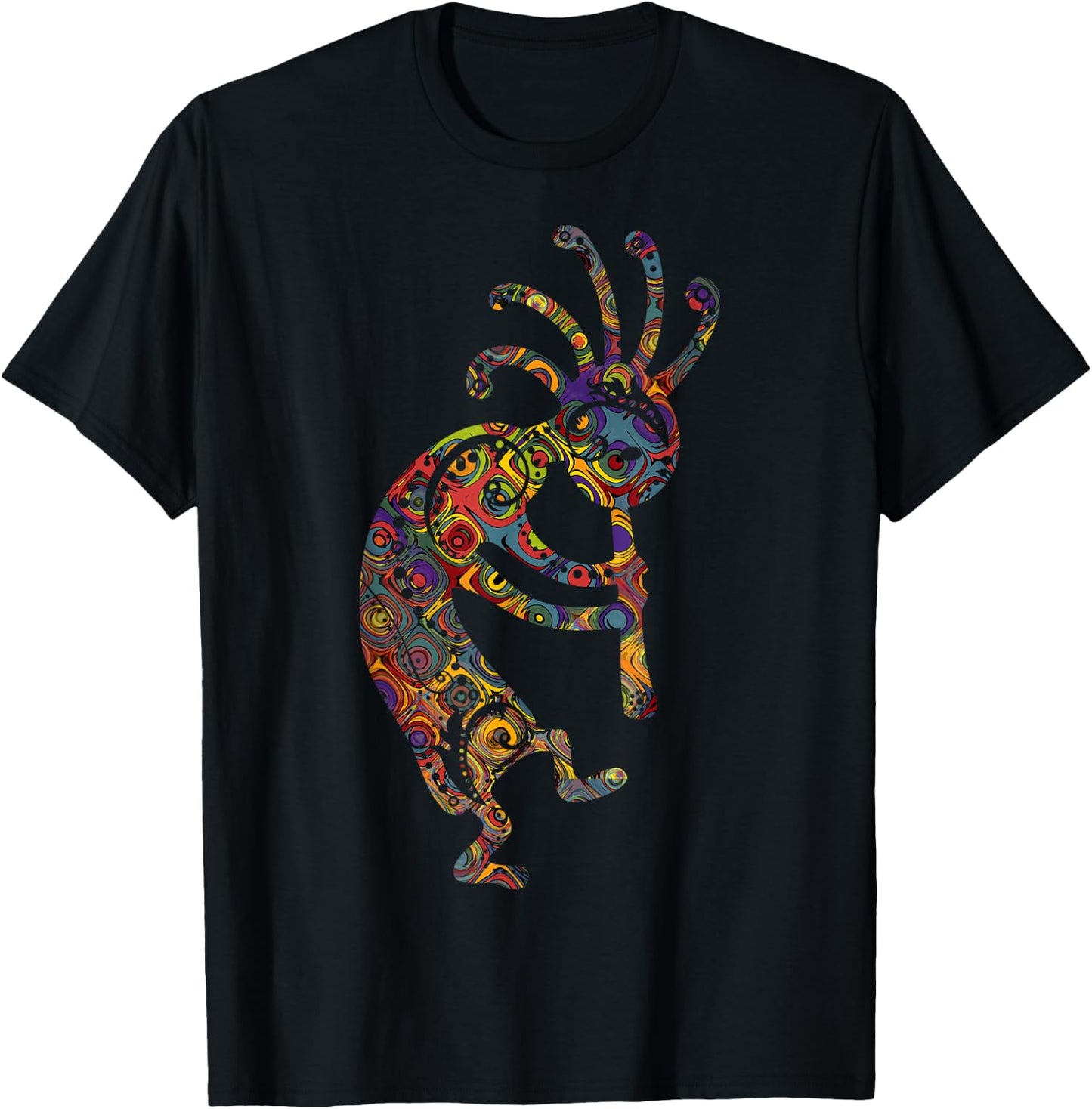 Native American Kokopelli with Ornaments T-Shirt - T-Shirt | Black