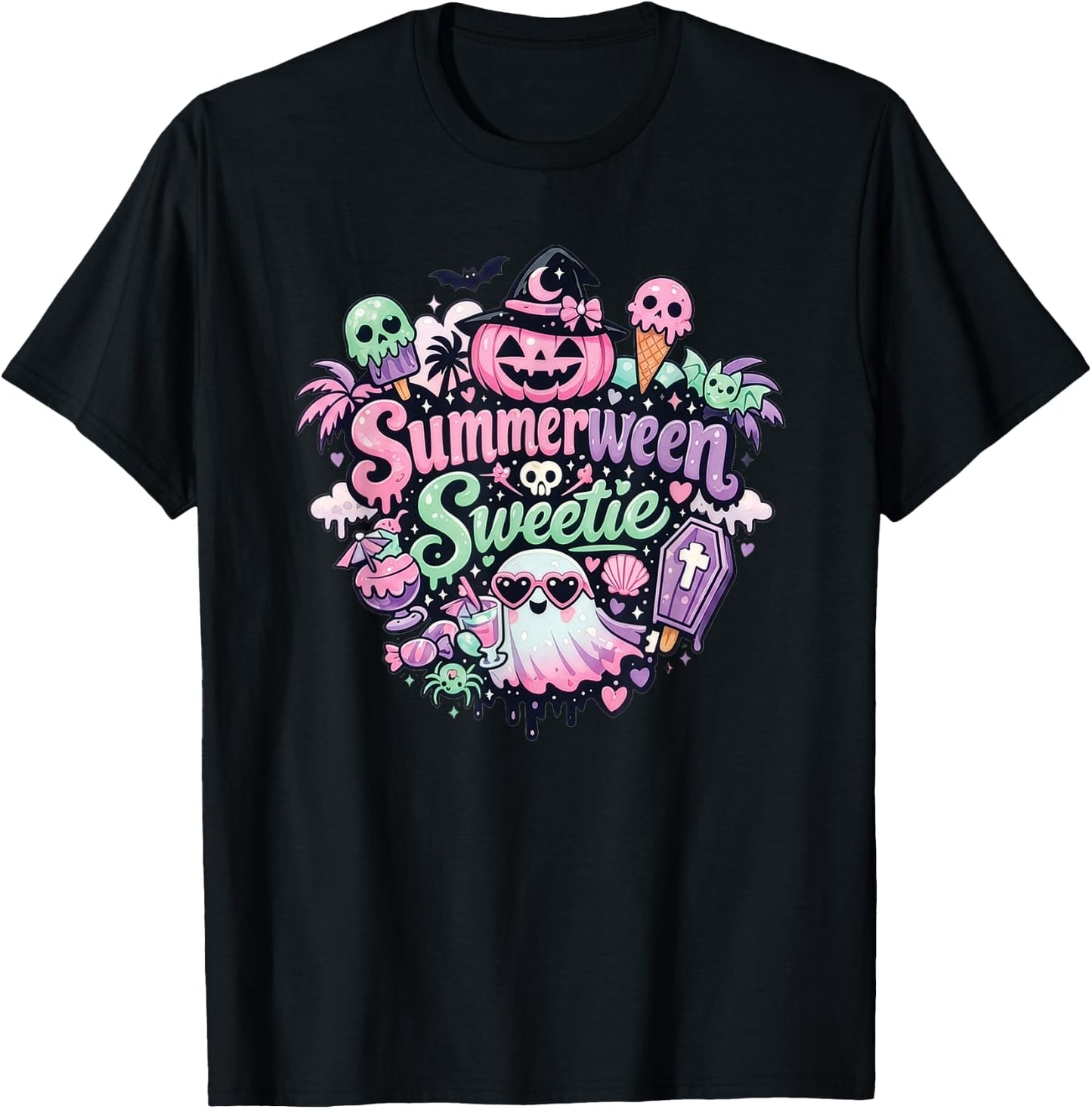 Summerween Sweetie Cute Halloween Pastel Gothic Design T-Shirt - T-Shirt | Black