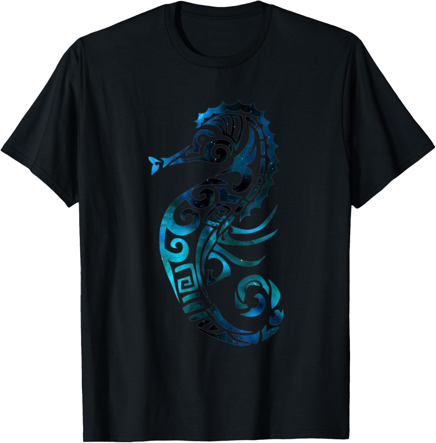 Turquoise seahorse ocean design T-Shirt - T-Shirt | Black