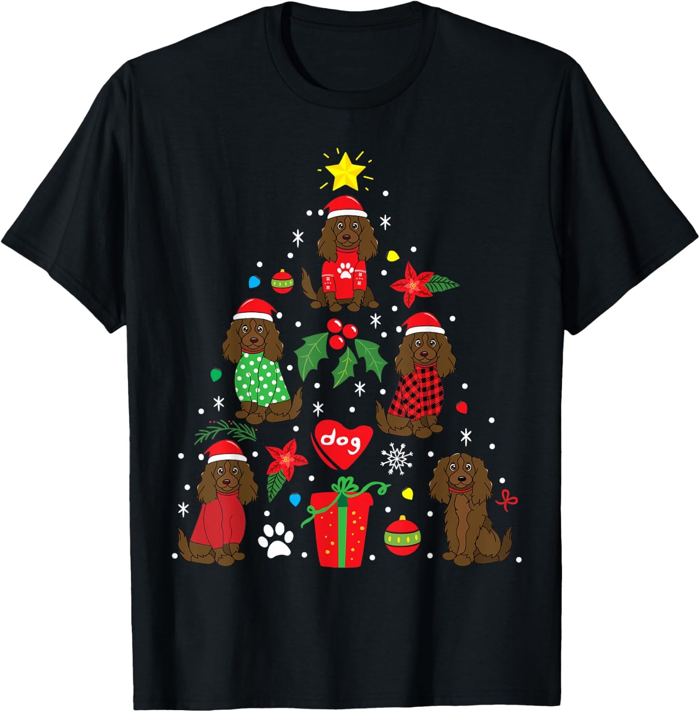 Boykin Spaniel Christmas Funny Dog Gift T-Shirt - T-Shirt | Black