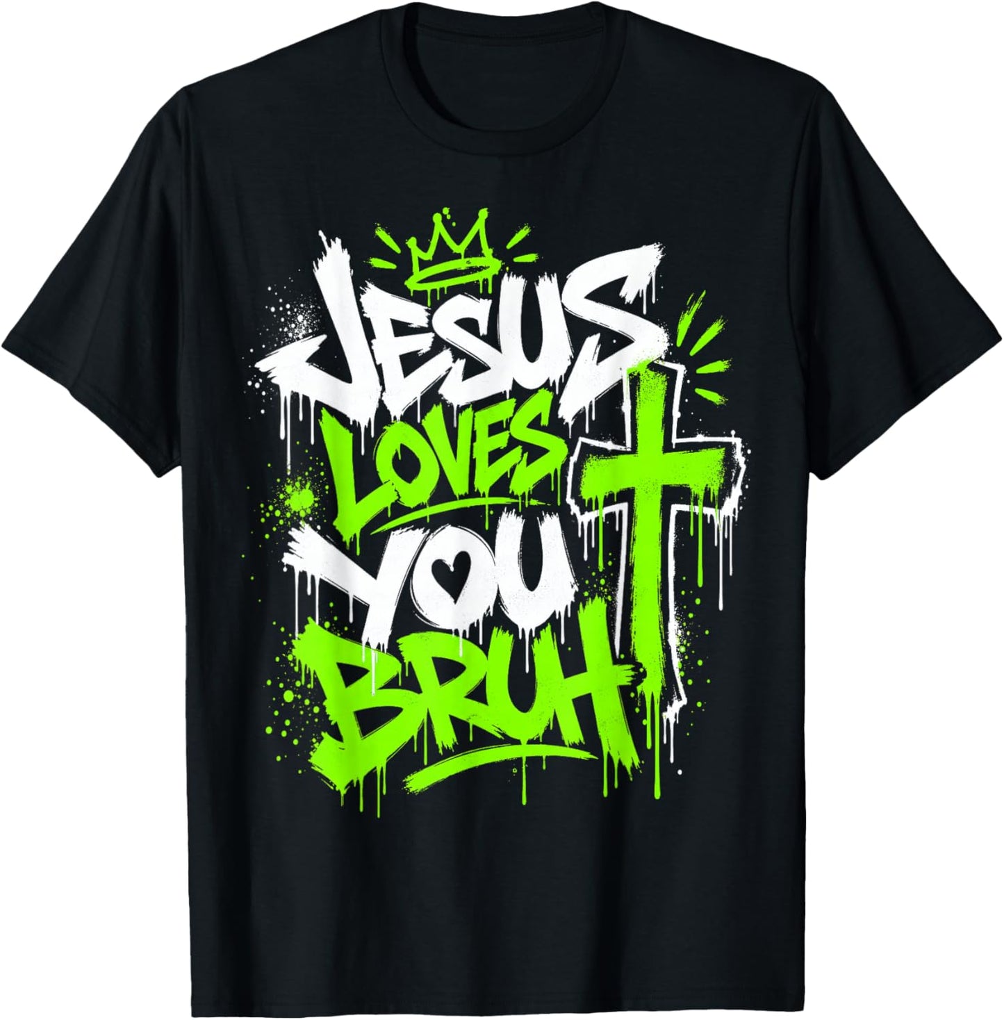 Jesus Loves You Bruh Christian Faith Urban T-Shirt - T-Shirt | Black