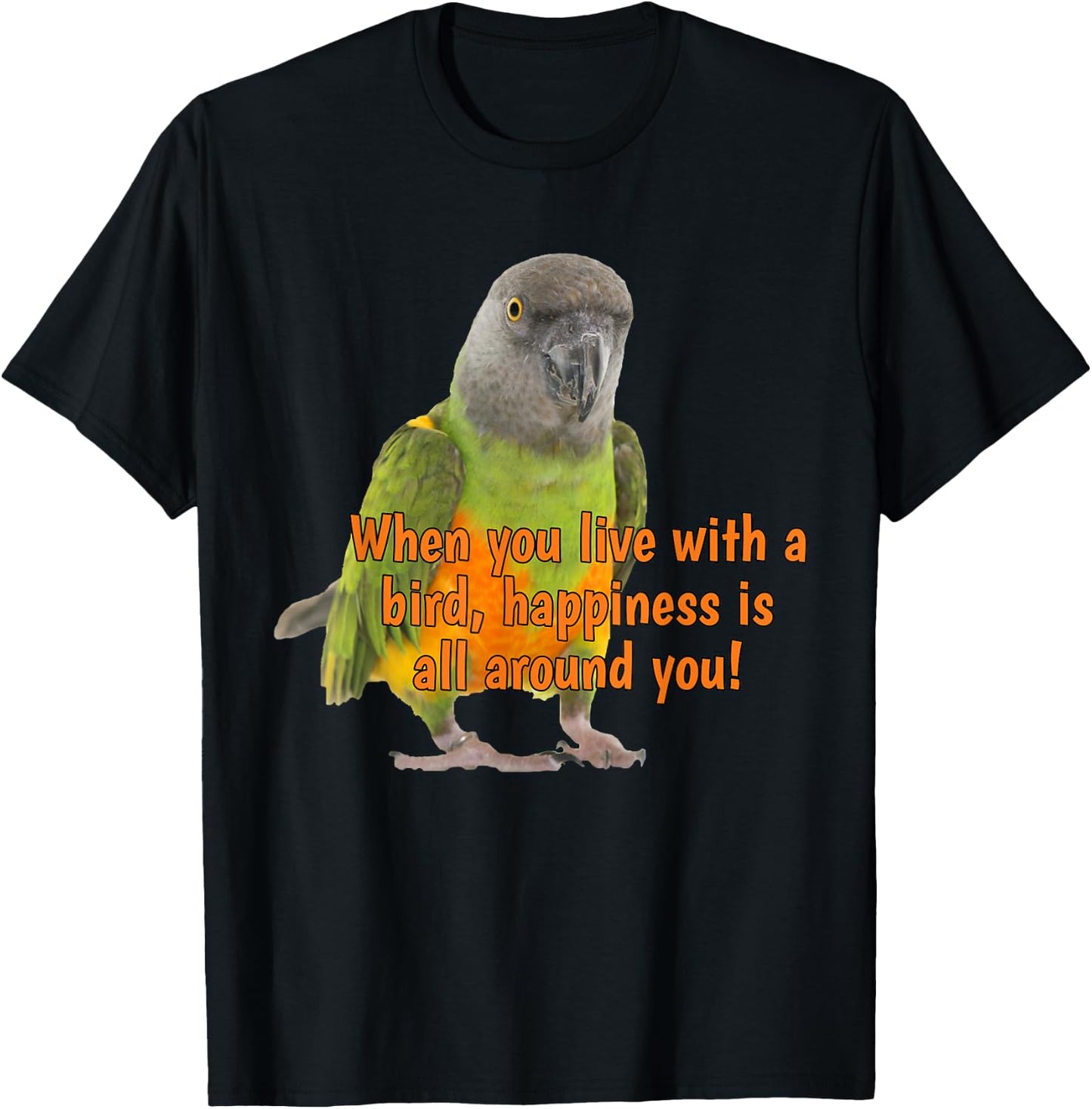 Senegal Parrot Happiness T-Shirt - T-Shirt | Black