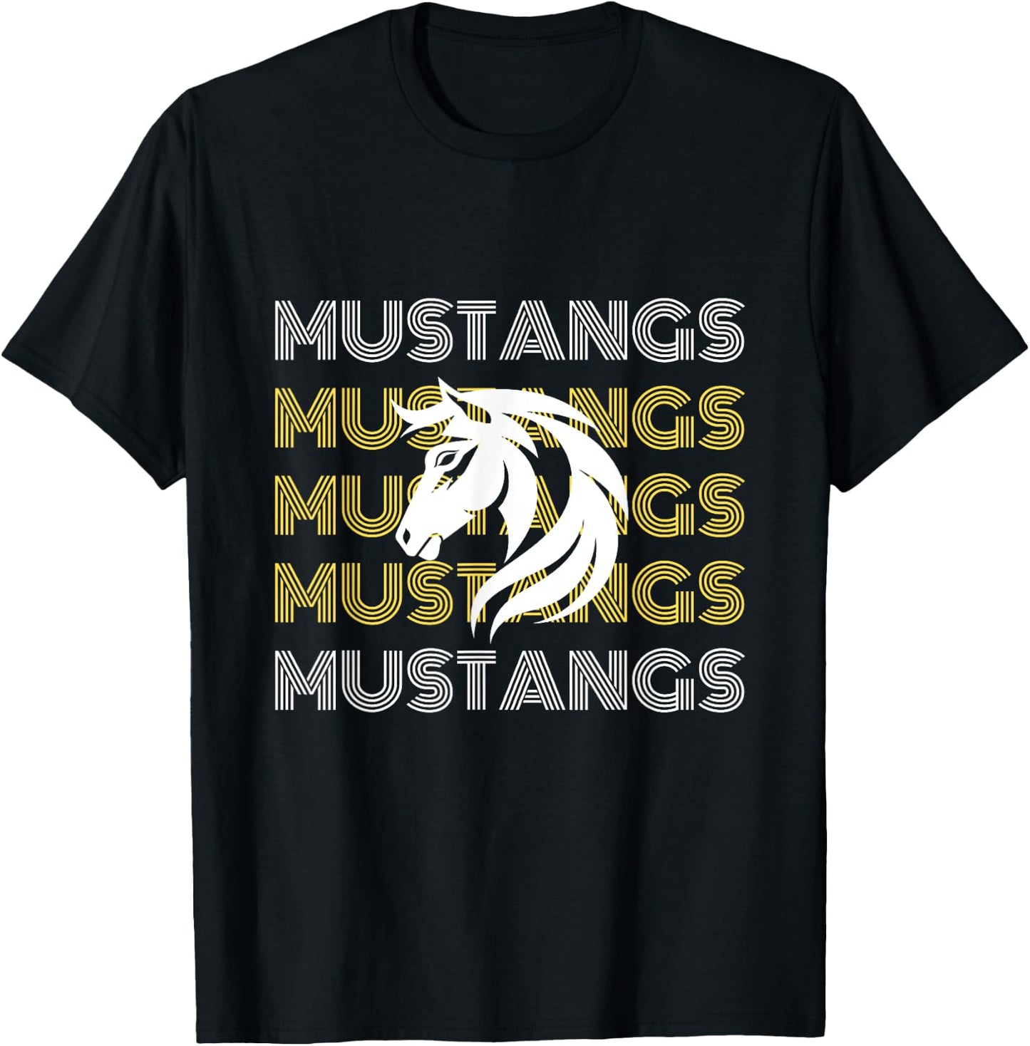 Mustangs Pride School Sports Team T-Shirt - T-Shirt | Black