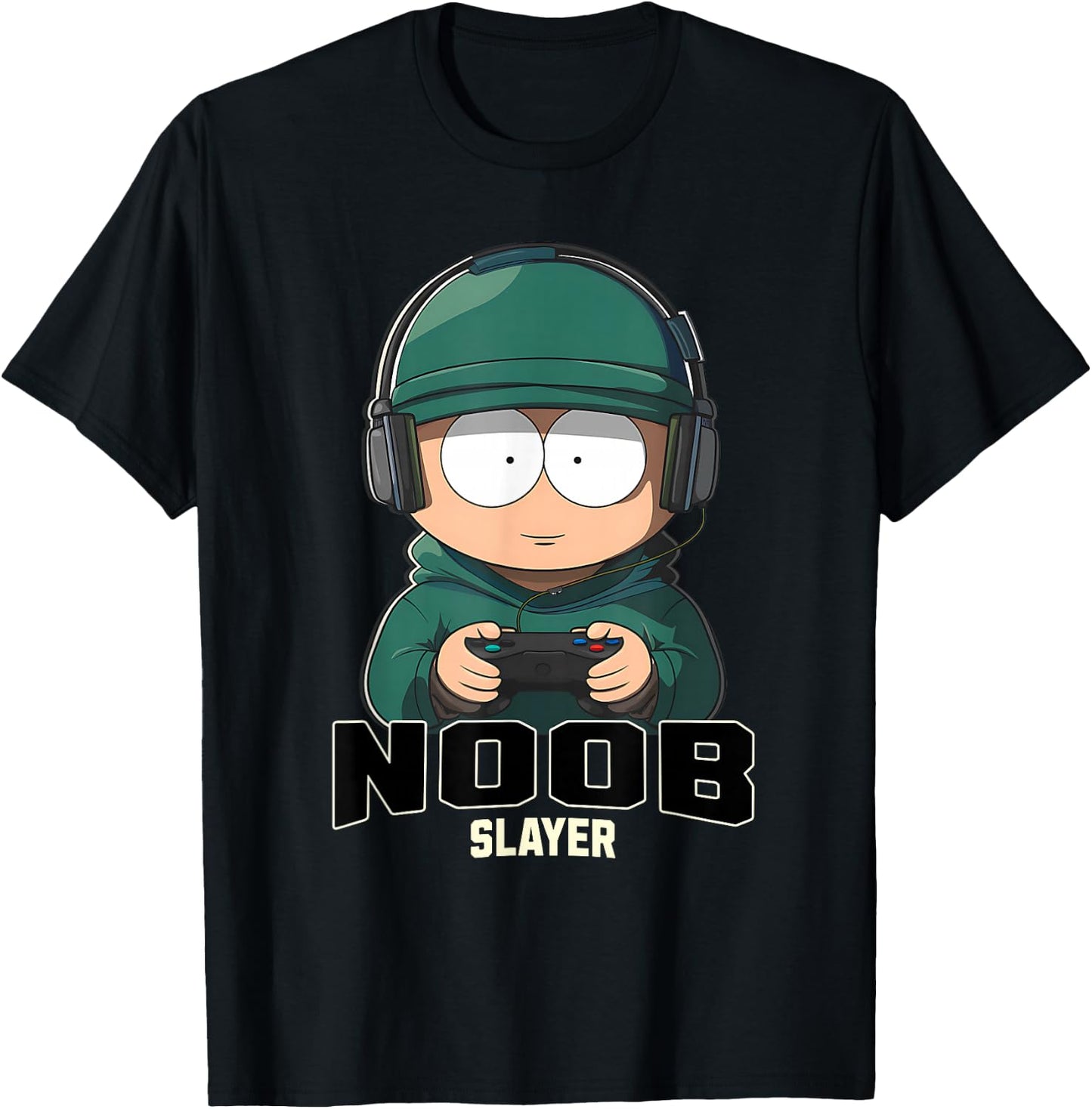 Noob Slayer - Funny Gaming Art for Video Game Enthusiasts T-Shirt - T-Shirt | Black