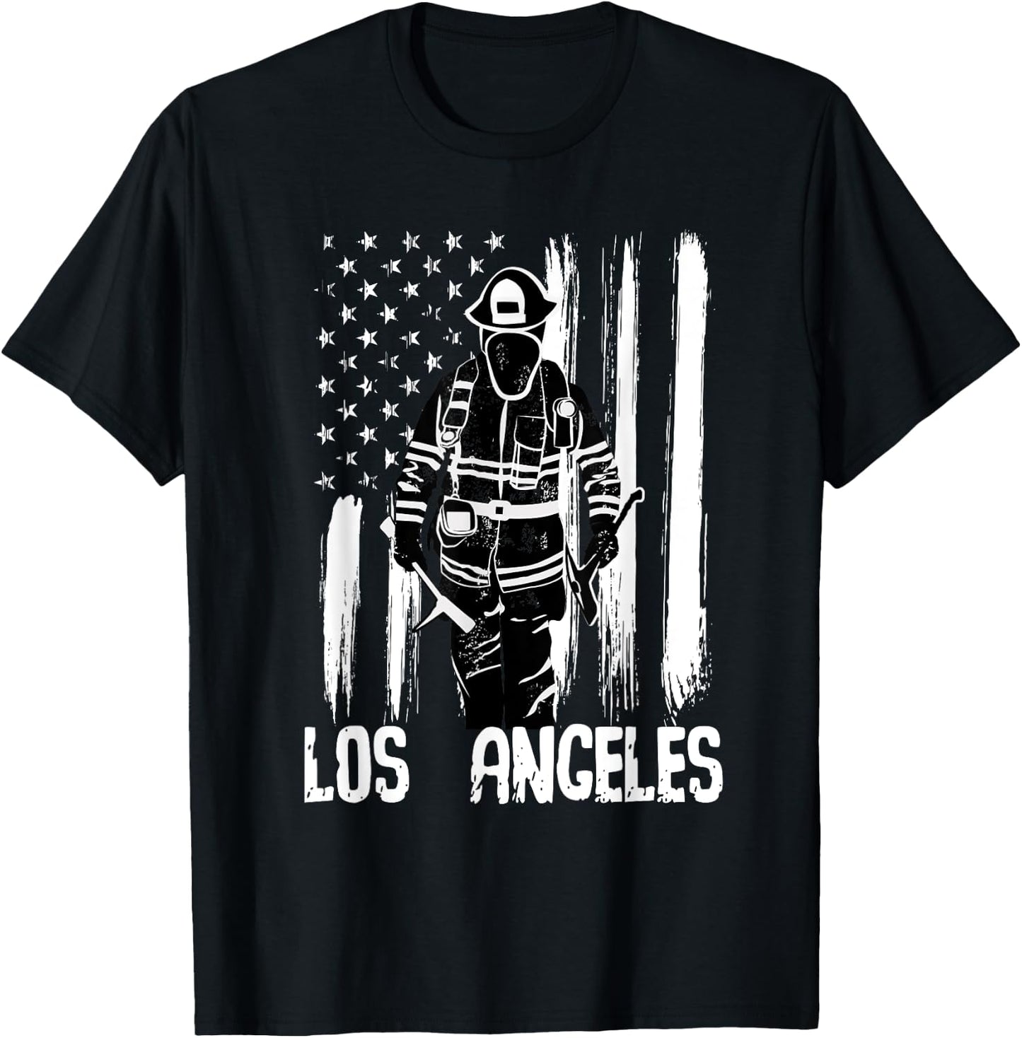 Los Angeles Firefighter Men Women Kids Gift Fireman T-Shirt - T-Shirt | Black