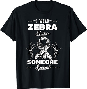 I Wear Zebra Stripes For Someone Special Carcinoid Cancer T-Shirt - T-Shirt | Black