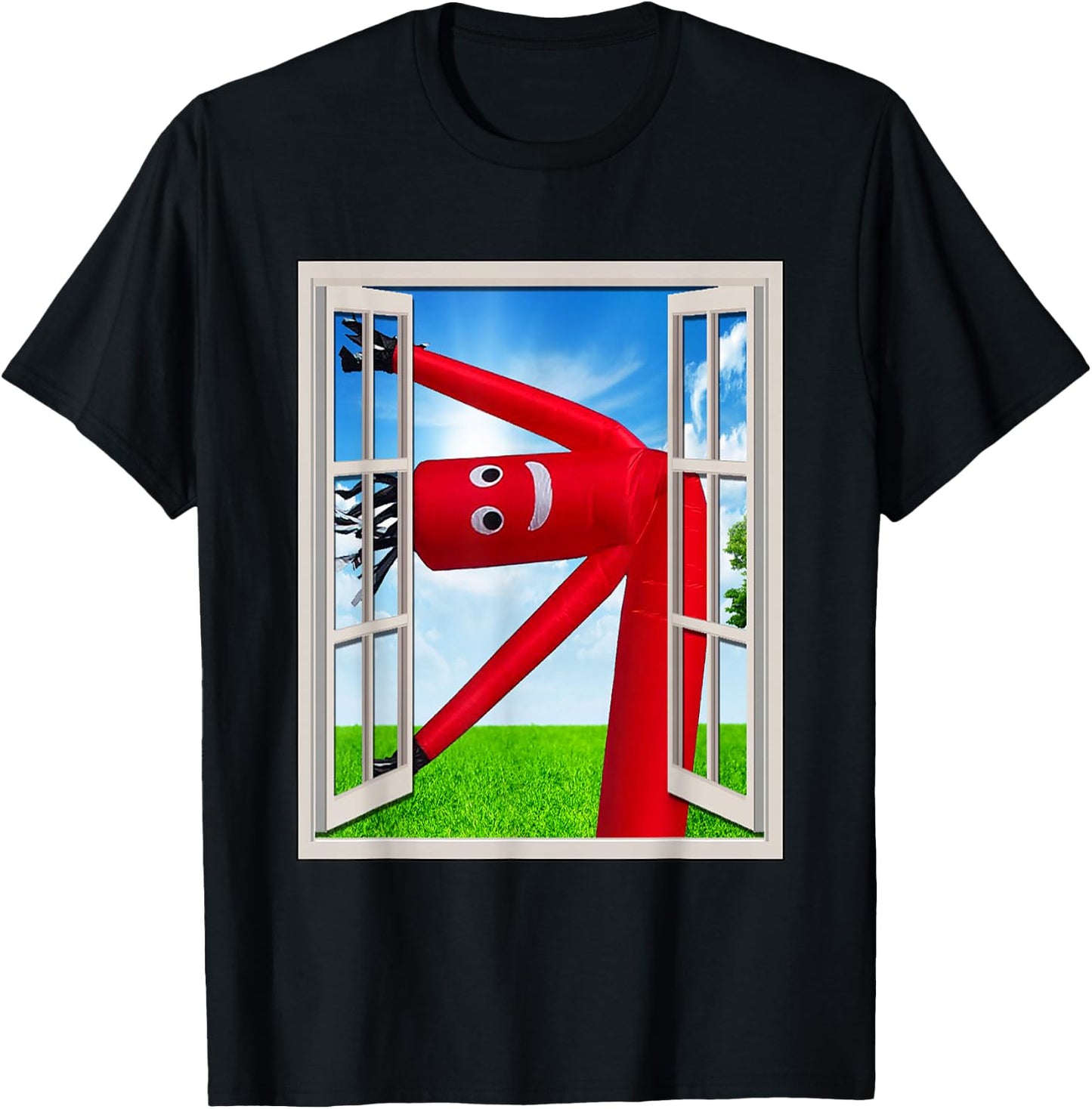 Wacky Waving Inflatable Tube Man Air Dancer in Window T-Shirt - T-Shirt | Black