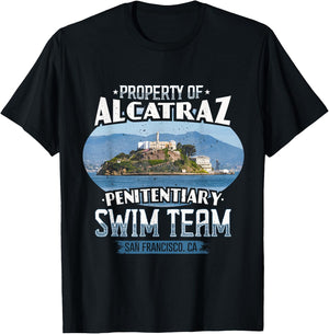 Funny Swimming Alcatraz Swim Team T-Shirt - T-Shirt | Black