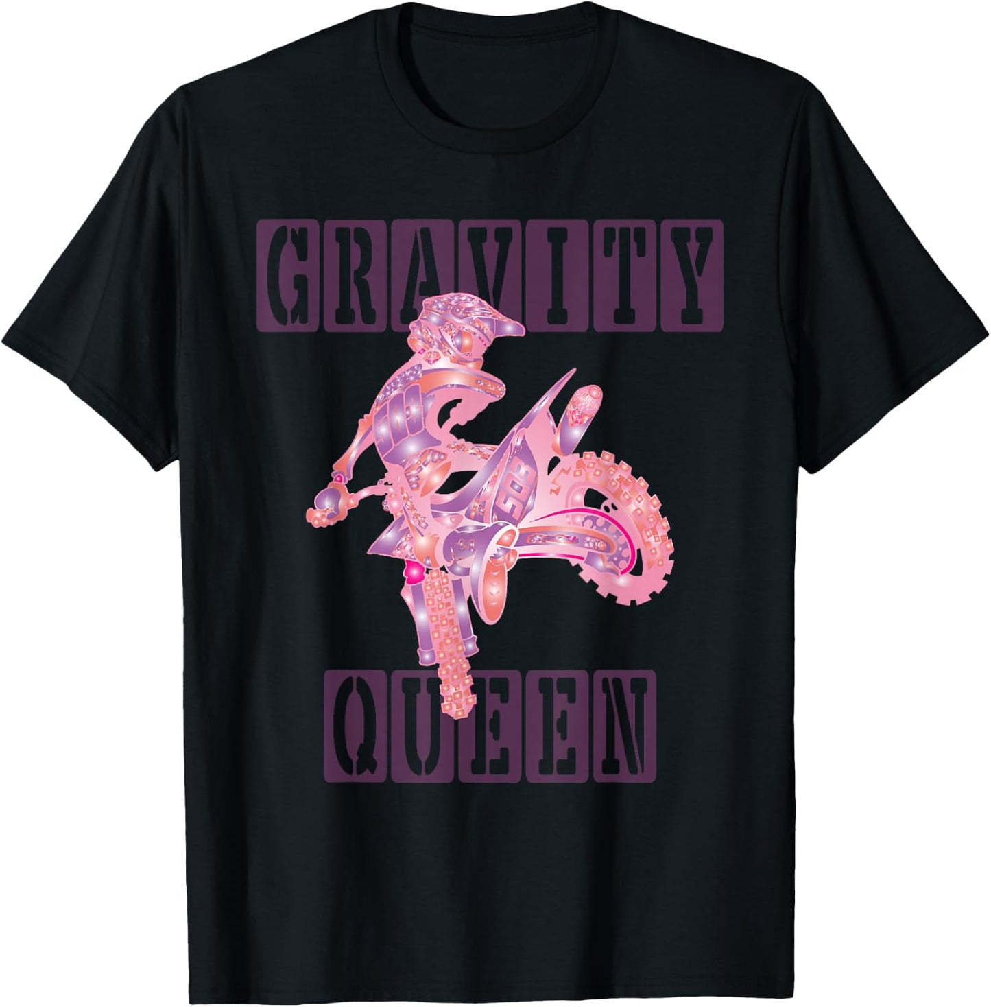 Dirt Bike Rider | Gravity Check | Motocross | Gravity Queen T-Shirt - T-Shirt | Black