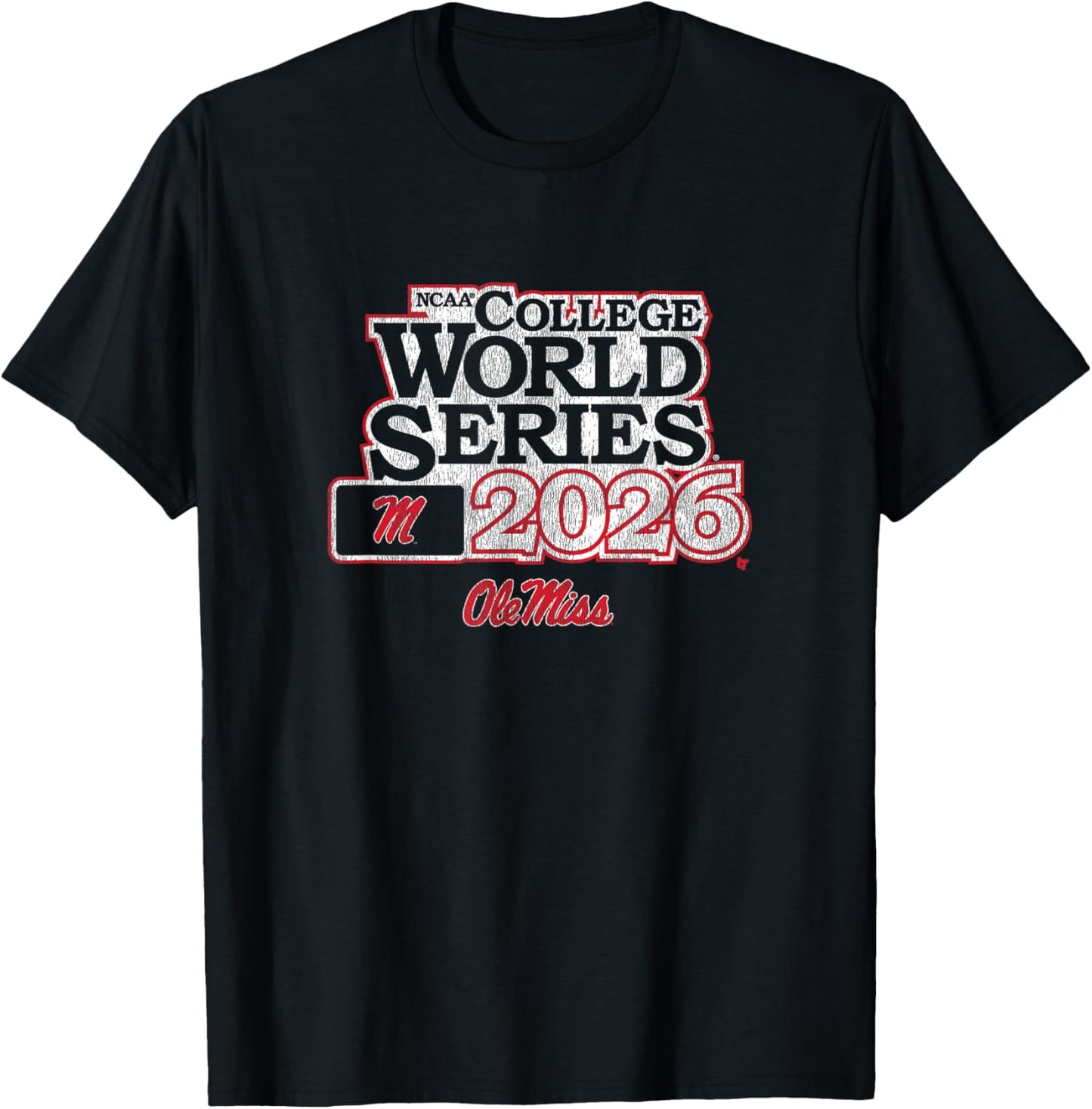 2026 College World Series - Ole Miss Rebels Baseball T-Shirt - T-Shirt | Black