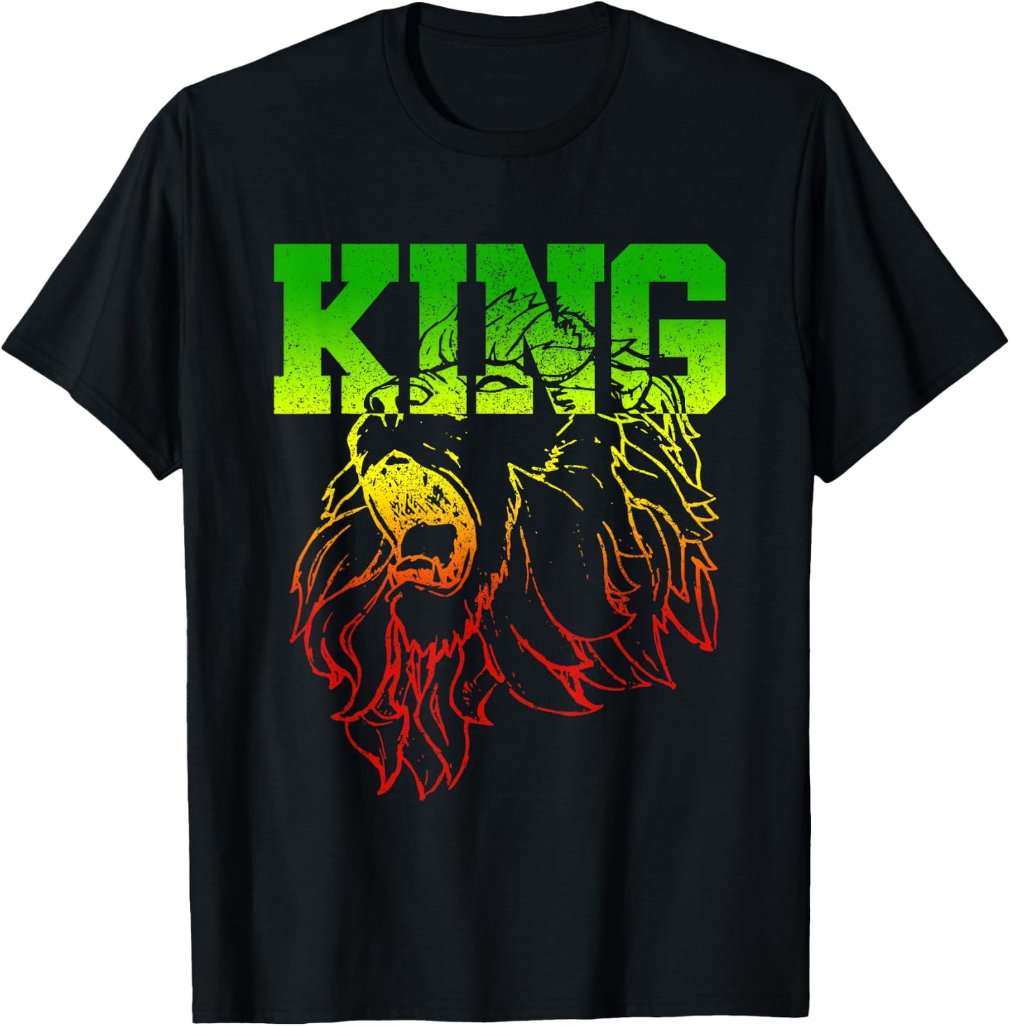 Lion Of Judah - King Reggae Music Rasta Shirt Gift T-Shirt - T-Shirt | Black