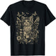 Cute Fairycore Floral Cat Aesthetic Girls Women Fairy Cat T-Shirt - T-Shirt | Black