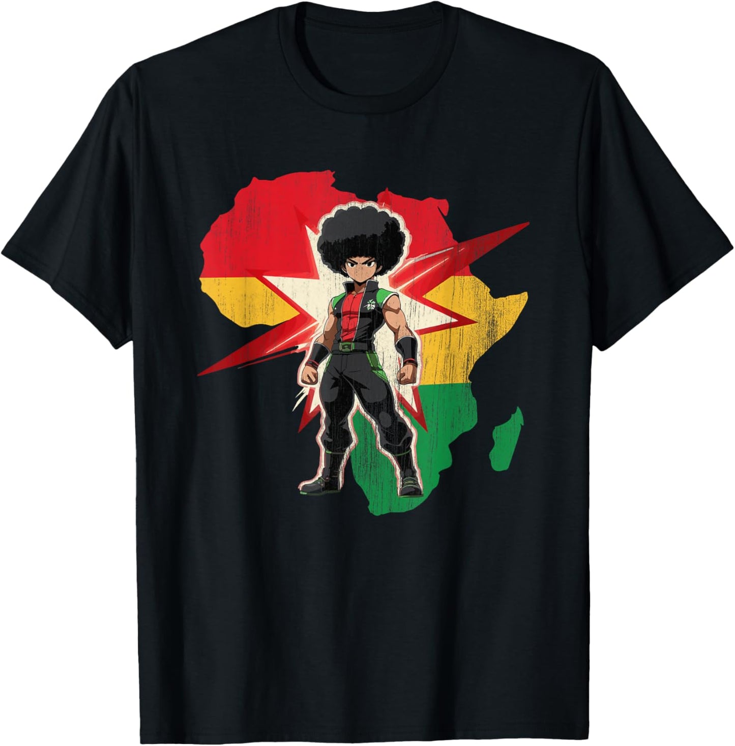 Juneteenth Anime Manga Characters, African Culture Otaku T-Shirt - T-Shirt | Black