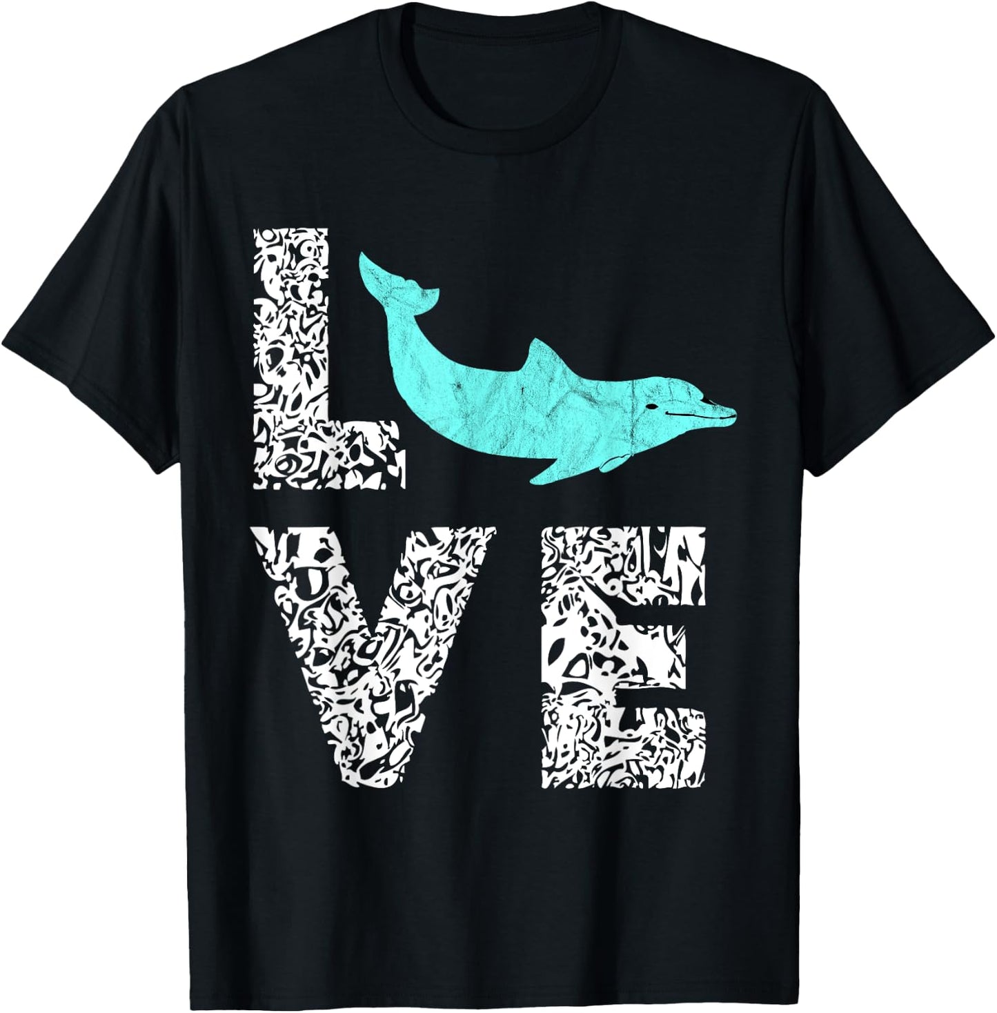 Dolphin Love Ocean Sea Life Mammals Sweet Gifts T-Shirt - T-Shirt | Black
