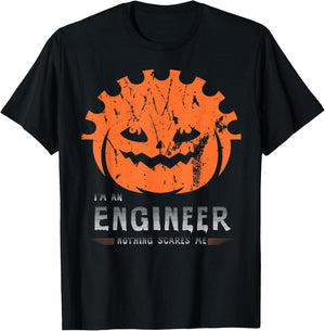I'm An Engineer Nothing scares me Pumpkin Engineer Halloween T-Shirt - T-Shirt | Black