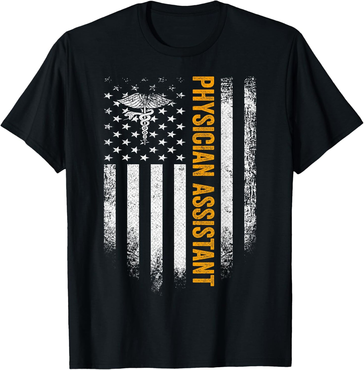 Vintage USA Physician Assistant American Flag T-Shirt - T-Shirt | Black