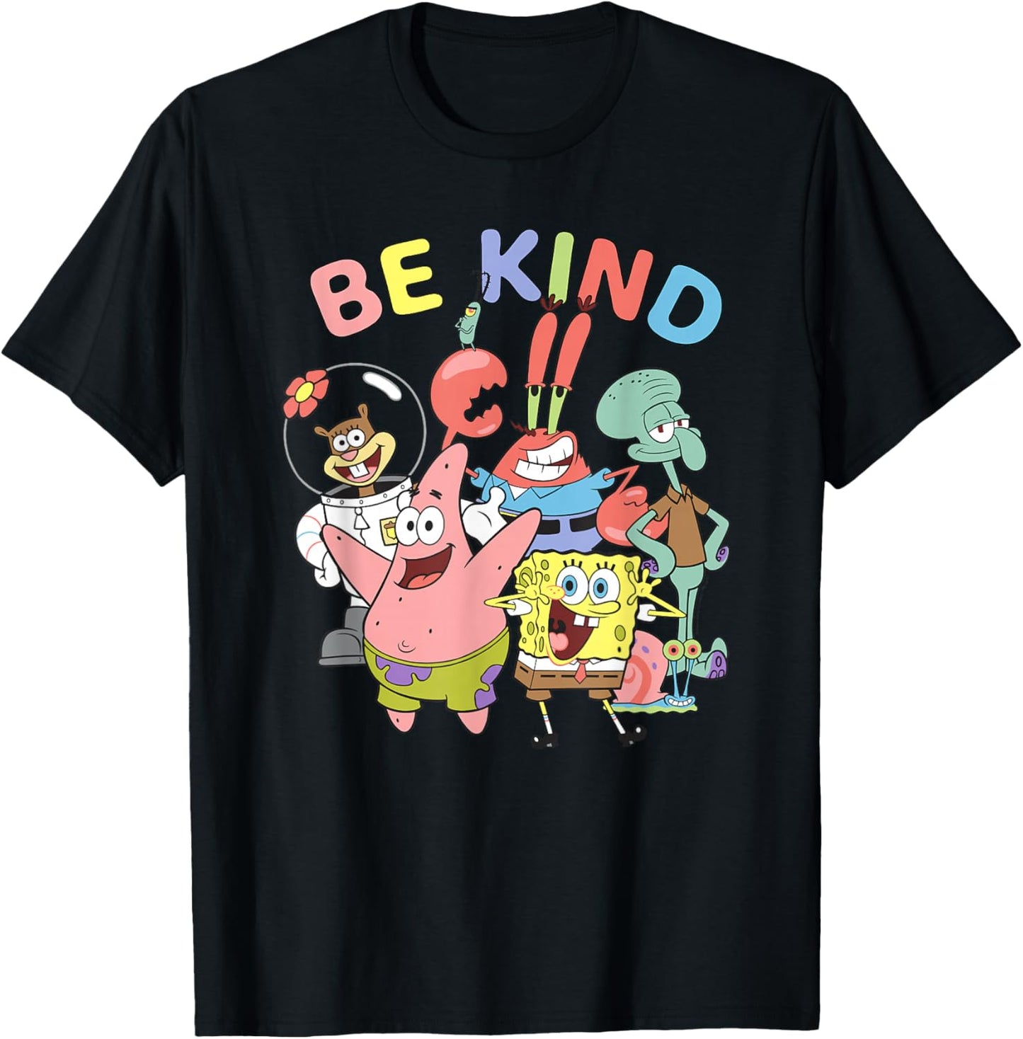 Spongebob Squarepants Be Kind Bikini Bottom Crew T-Shirt - T-Shirt | Black