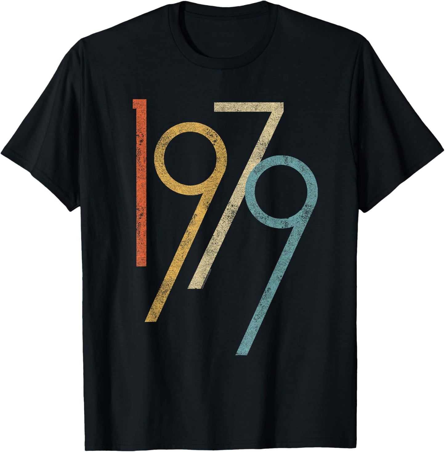 Vintage 1979 Birth Year Gen X 80s Millennial Birthday Number T-Shirt - T-Shirt | Black