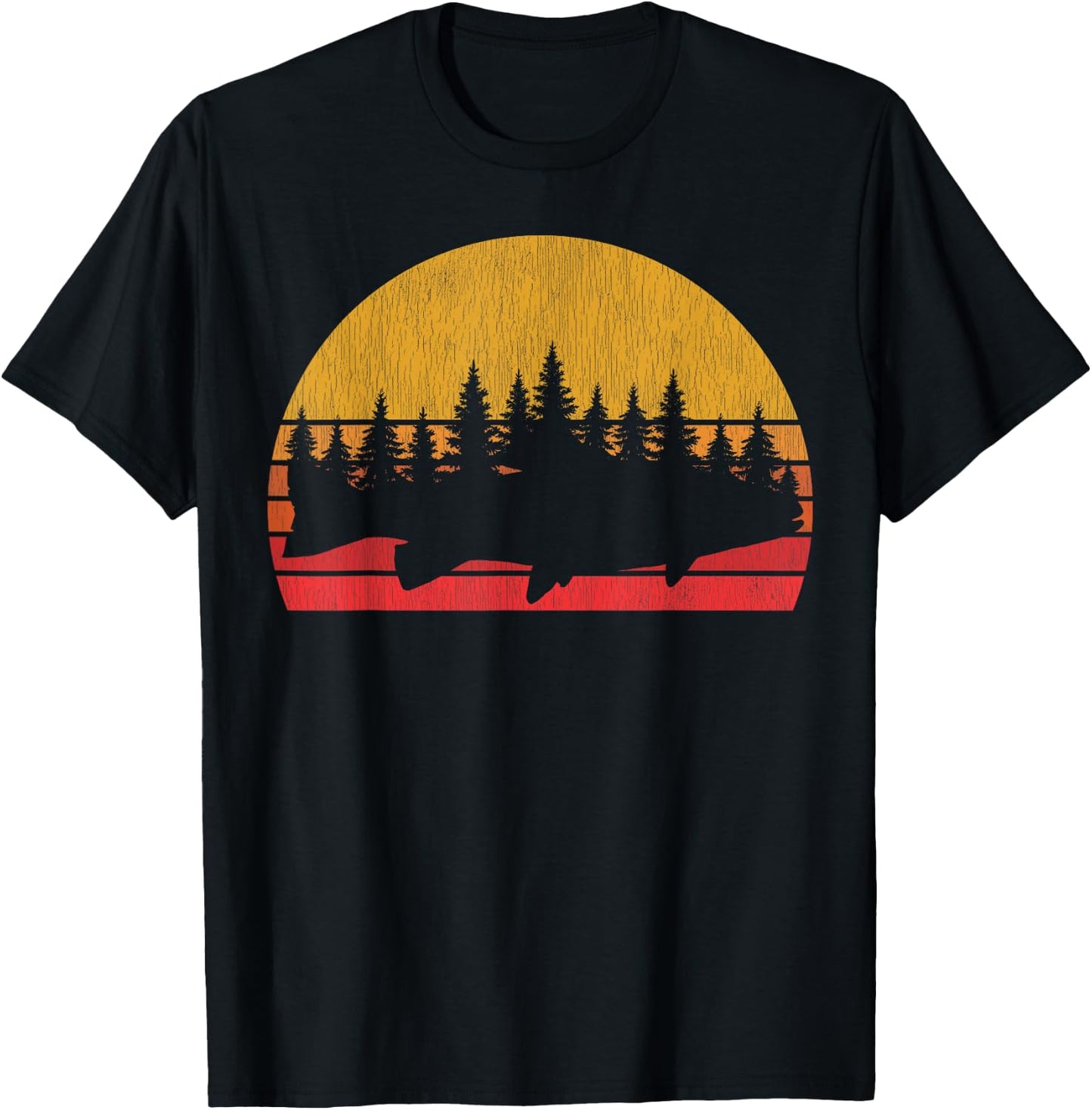 Steelhead Fishing Retro Trout Fisherman Outdoorsmen T-Shirt - T-Shirt | Black