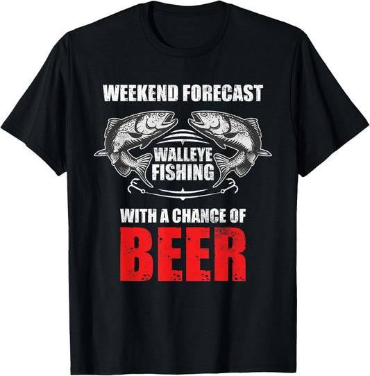 Walleye Fishing Shirts Funny Fishing T-Shirt - T-Shirt | Black