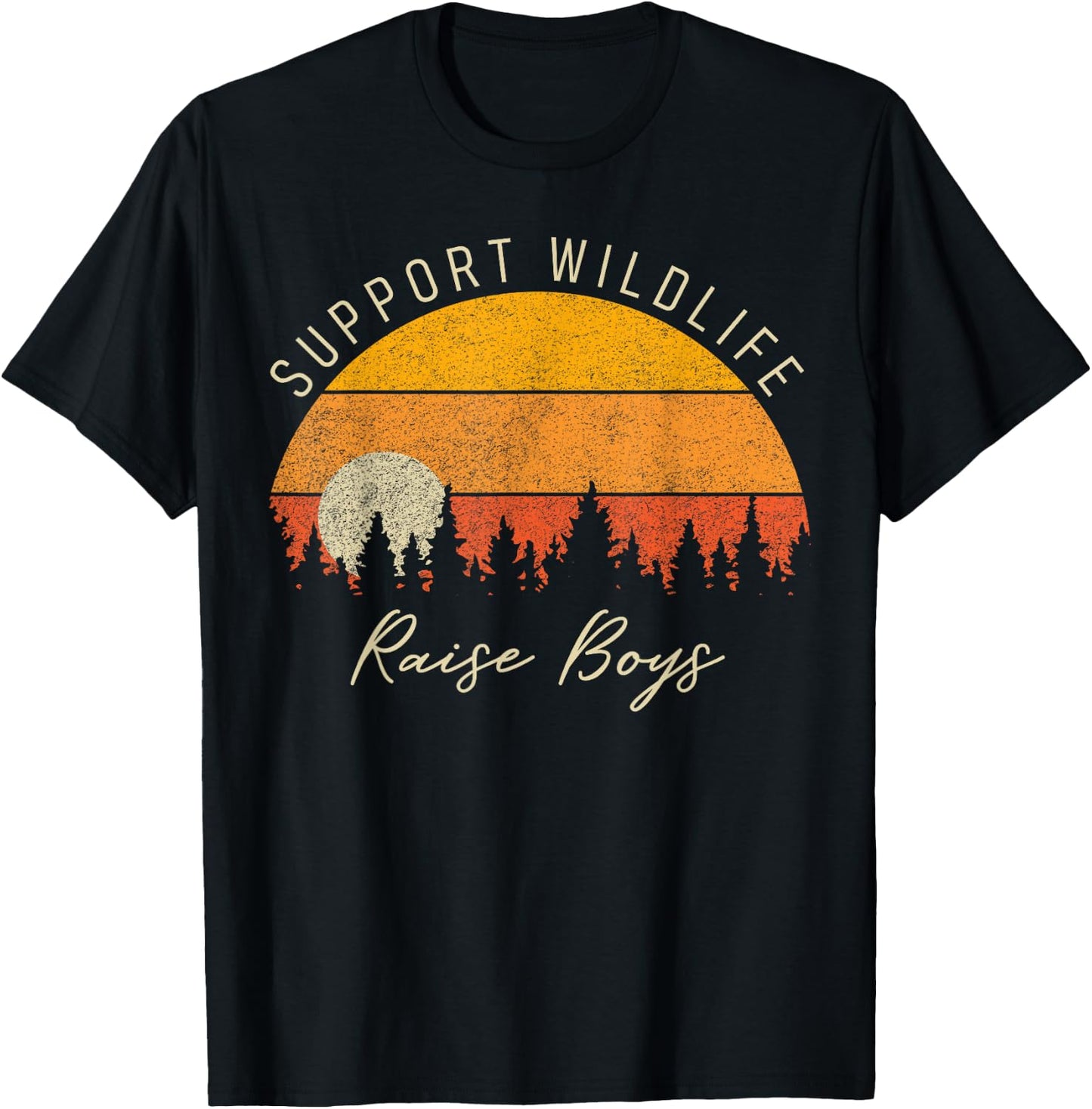 Funny Busy Mom Raising Boys Wildlife Novelty Gift T-Shirt - T-Shirt | Black