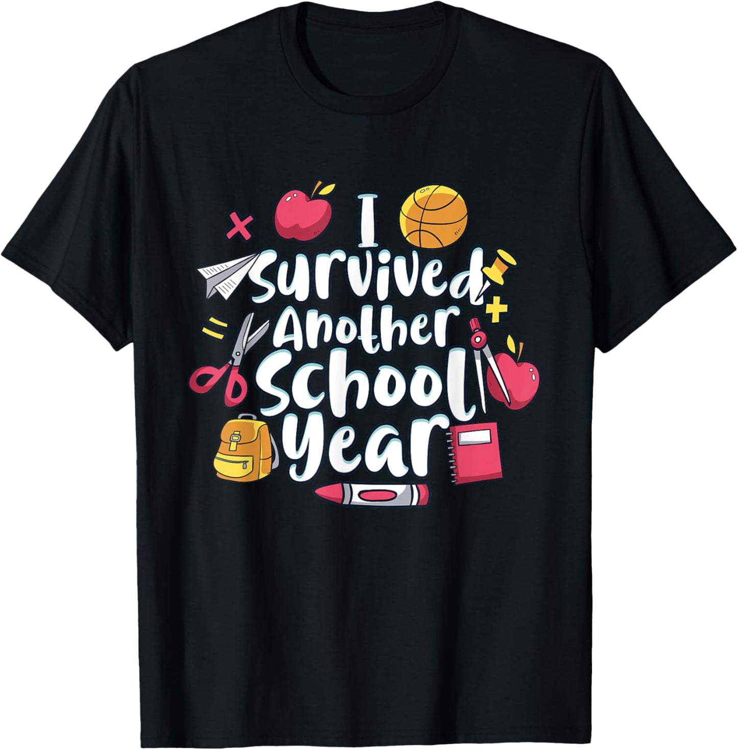 Survived Another Year Of School Awesome Day Of School T-Shirt - T-Shirt | Black