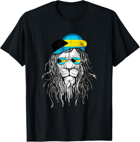 Bahamer Shirt Bahamas Bahamer Flag Lion Black Casual Modern T-Shirt - T-Shirt | Black