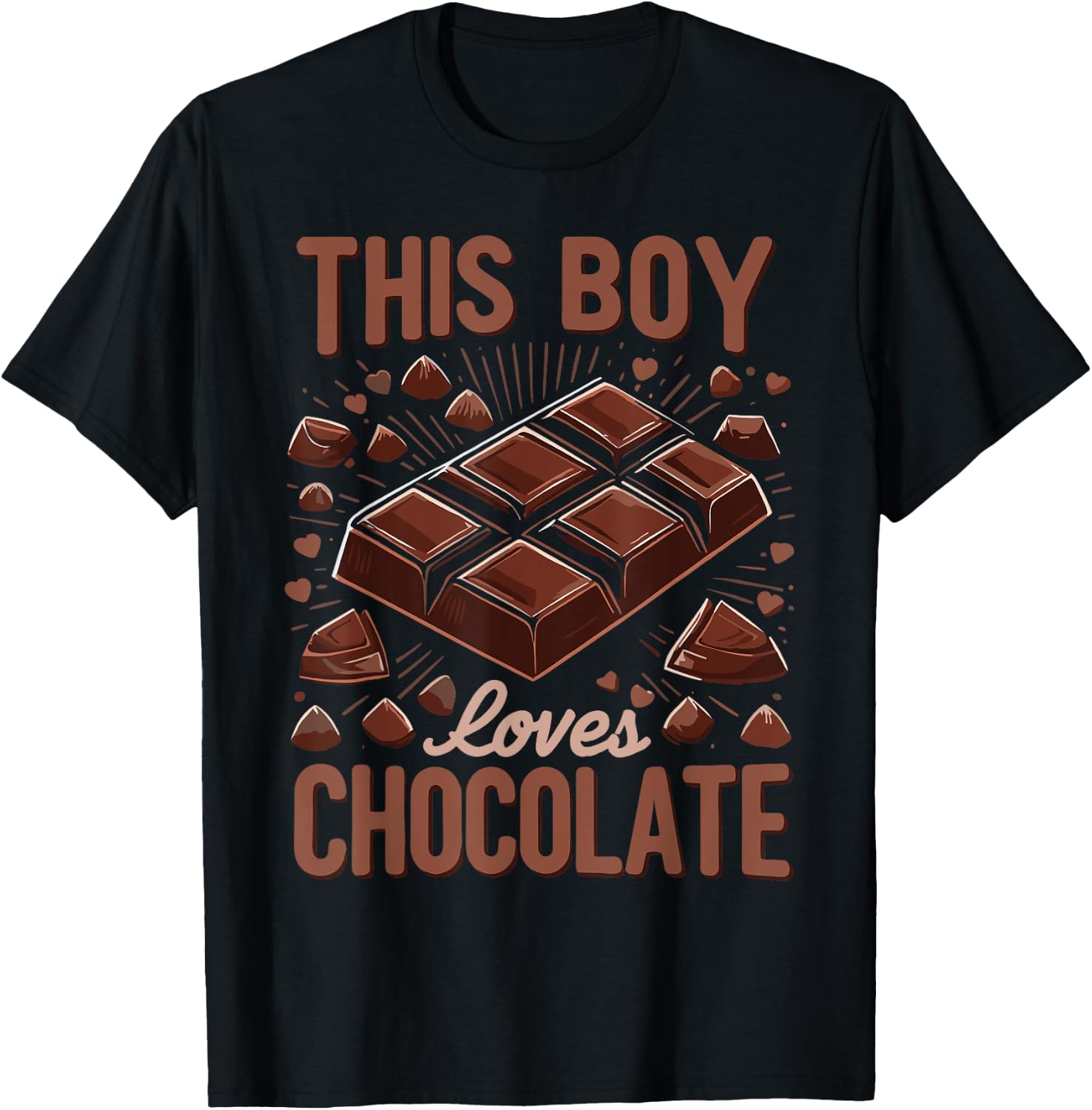 Chocolate | Dessert | This Boy Loves Chocolate T-Shirt - T-Shirt | Black