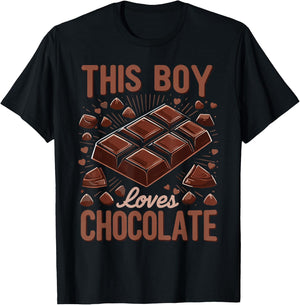 Chocolate | Dessert | This Boy Loves Chocolate T-Shirt - T-Shirt | Black