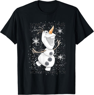 Disney Frozen Olaf Some People are Worth Melting for T-Shirt - T-Shirt | Black