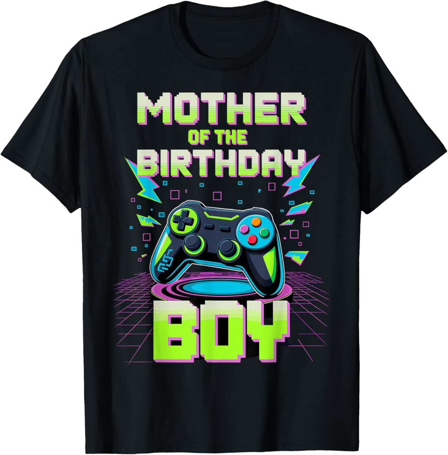Mother Mom of the Birthday Boy Video Game Controler Gamer T-Shirt - T-Shirt | Black