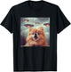 Pomeranian Selfie with UFOs Strange Print Graphic Space Funny T-Shirt - T-Shirt | Black