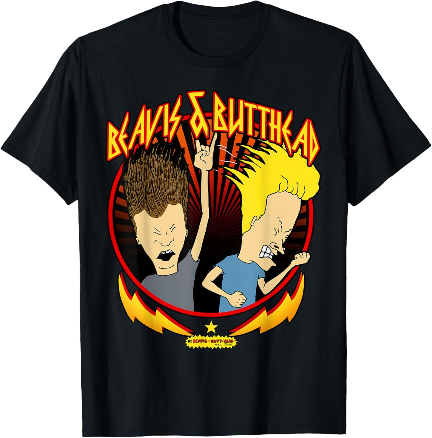 Beavis and Butt-Head Metal Colors Rock Out Graphic T-Shirt - T-Shirt | Black