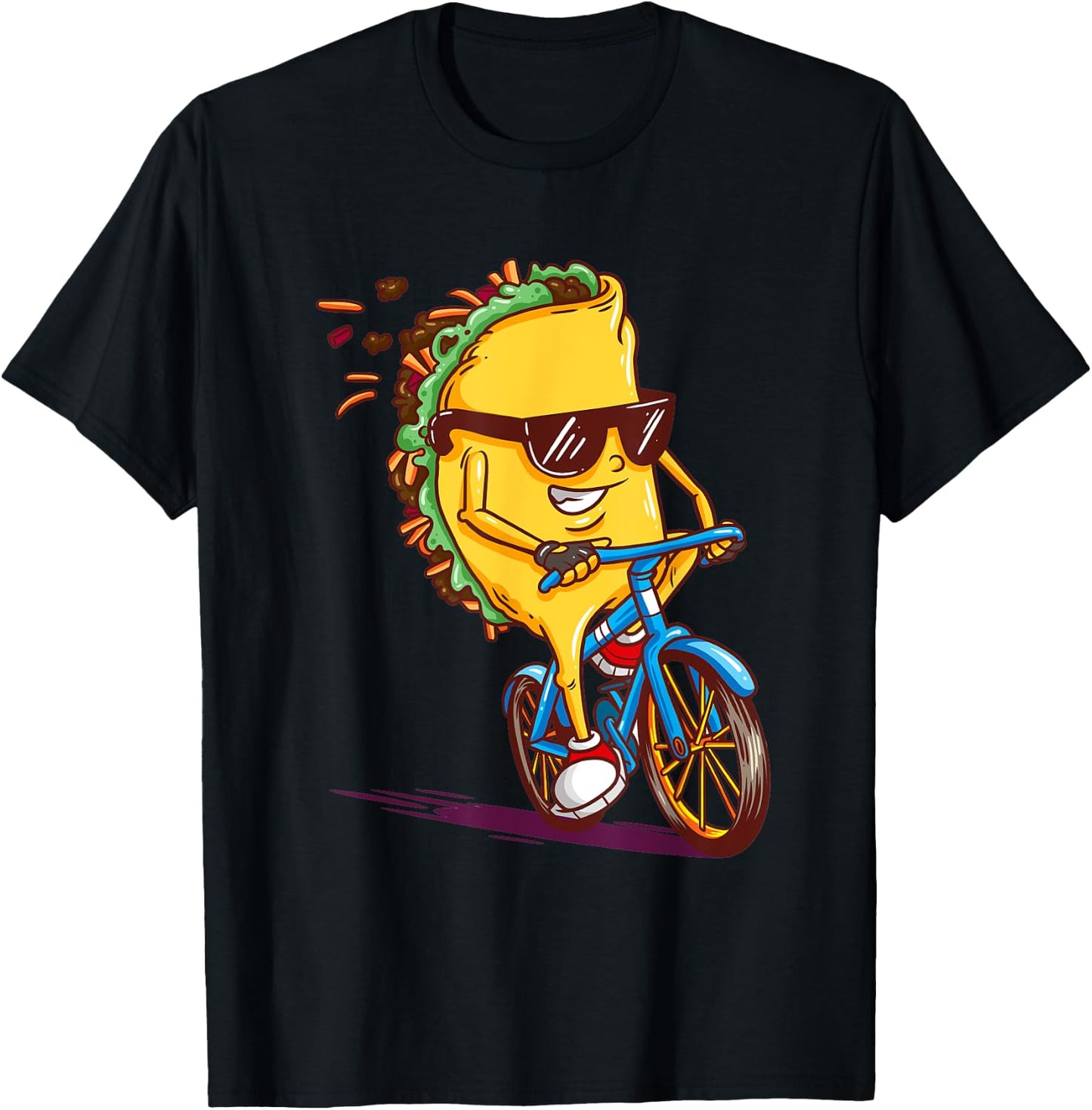 Cycling Tacos Shirt Road Bike Bicycle Cyclist Gift T-Shirt - T-Shirt | Black