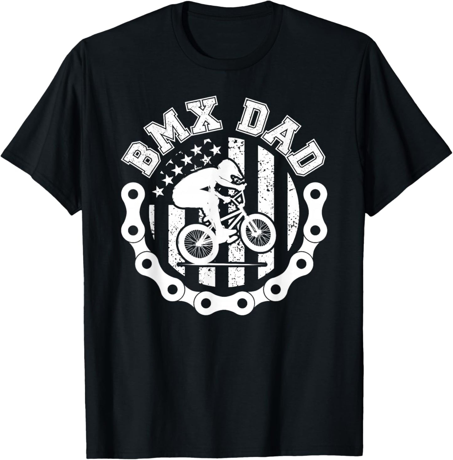 BMX Dad of A BMX Rider Dad US Flag BMX Father T-Shirt - T-Shirt | Black