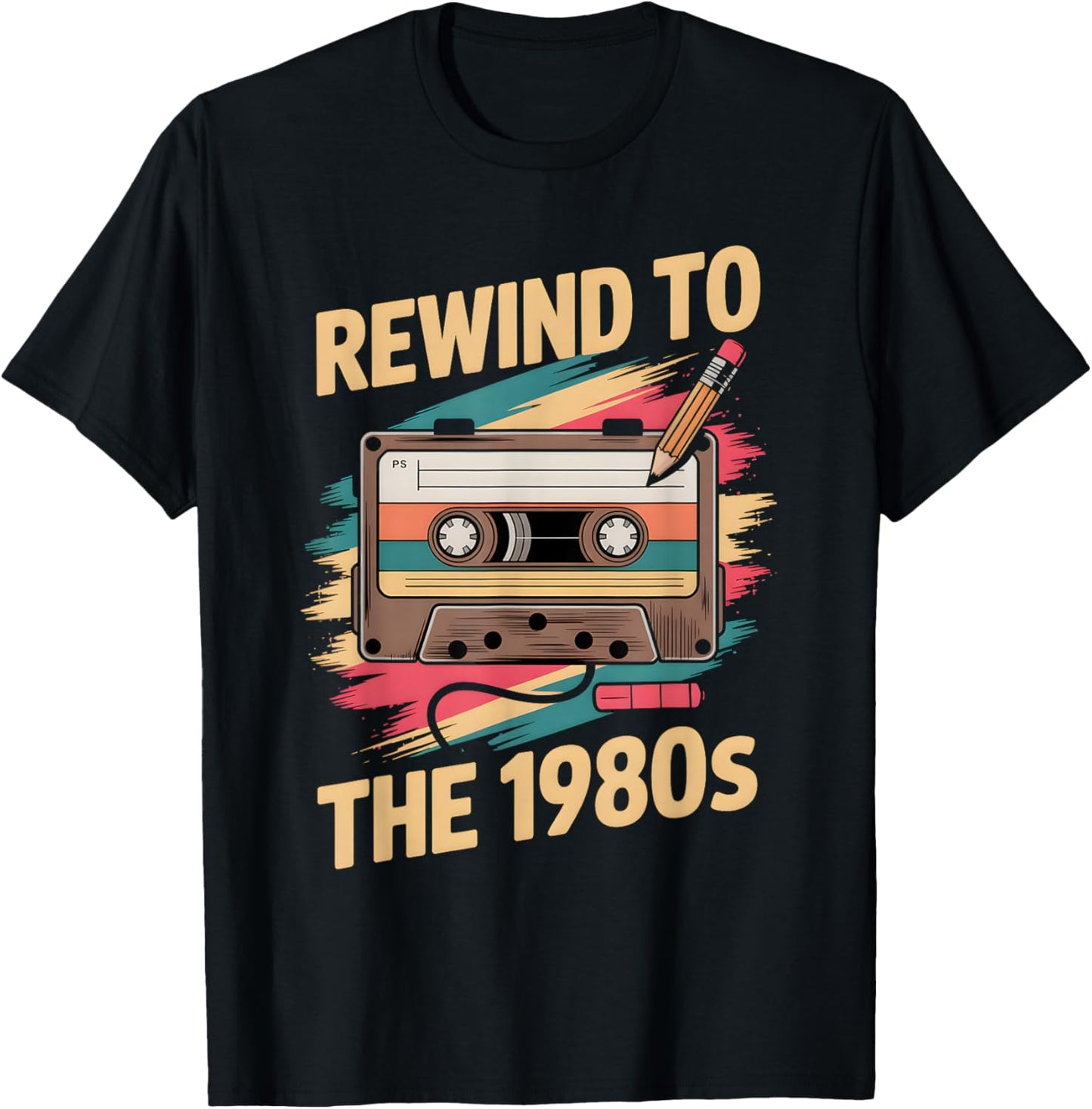 Funny 1980s Retro Cassette Tape 80s Reunion Men Women T-Shirt - T-Shirt | Black
