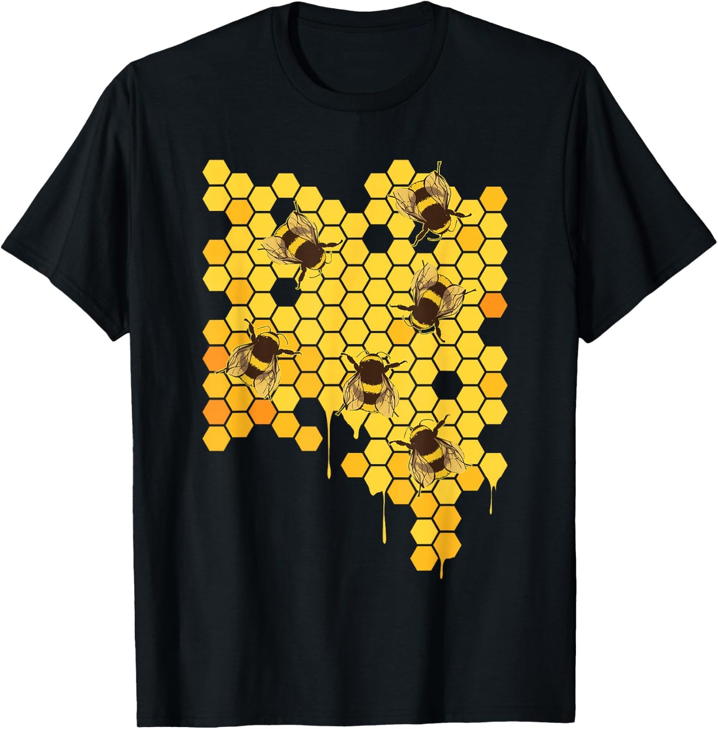 Honey Bee Hive Honeycomb Beekeeping Beekeeper Gift T-Shirt - T-Shirt | Black