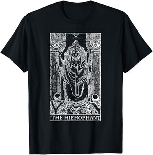 Tarot Card The Hierophant - The Pope Occult Gift T-Shirt - T-Shirt | Black