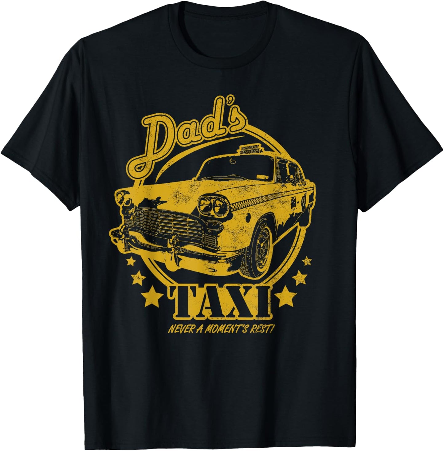 Dad's Taxi - Funny Yellow Taxi Cab T-Shirt - T-Shirt | Black